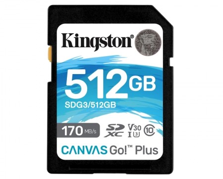 512GB KINGSTON U3 V30 SDXC Canvas Go Plus 170R C10 UHS-I SDG3/512GB