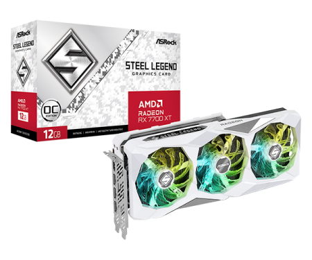 ASROCK Radeon RX 7700 XT Steel Legend 12G GDDR6 OC RX7700XT SL 12GO