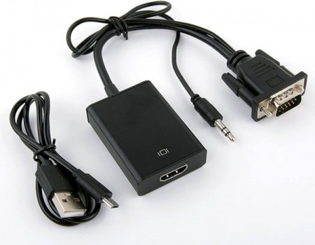 Adapter Stars Solutions VGA na HDMI crni