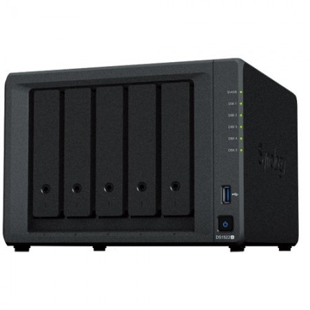 Synology DiskStation DS1522+,Tower, 5-Bay 3.5 SATA HDDSSD,2 x M.2 2280 NVMe SSD, CPU AMD Ryzen(TM) R1600 dual-core (4-thread) 2.6 GHz, max.