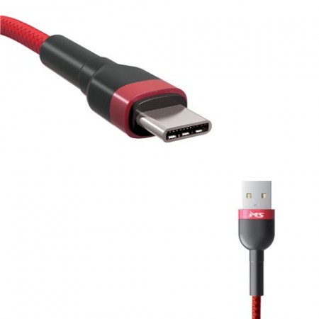 MS CABLE USB-A 2.0 - USB-C 2m crveni