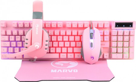 MARVO CM370 GAMING PINK tastatura+slušalice+miš