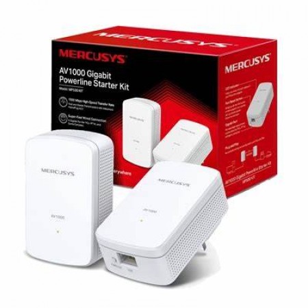 Mercusys MP500 KIT AV1000 Gigabit Powerline Starter Kit zidni adapter sa integrisanom uticnicom