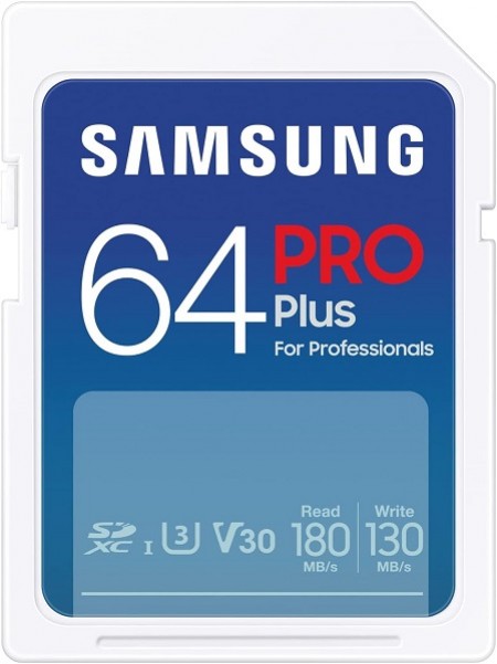 SAMSUNG 64GB PRO Plus SDXC UHS-I U3 V30 A2 MB-SD64S/EU