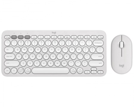 LOGITECH Pebble 2 Wireless Combo US tastatura + miš bela