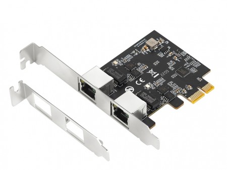 E-GREEN PCI-Express kontroler 2-port 2.5 Gigabit Ethernet (Realtek 8125B)