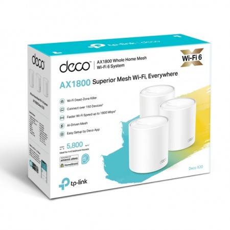  TP-LINK DECO X20 (3-PACK) Wi-Fi AX1800