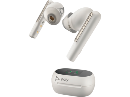 HP Poly Voyager Free 60+ UC M White Sand Earbuds + BT700 USB-C Adapter + Touchscreen Charge Case 7Y8G8AA