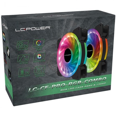 LC Power LC-CF-PRO-RGB-COMBO 2x120mm FAN RGB LED COMBO 