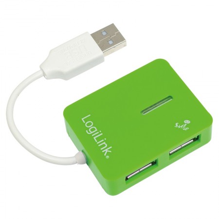 Logilink Adapter USB 2.0 na Hub 4-Port,Smile,Zeleni