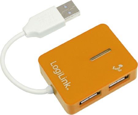 Logilink Adapter USB 2.0 na Hub 4-Port,Smile,Narandzasta