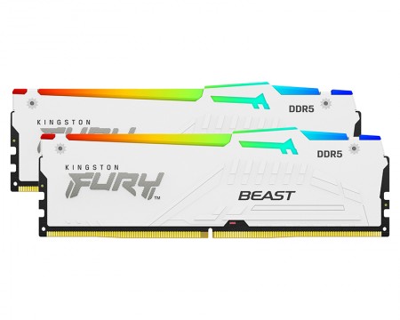 KINGSTON DIMM DDR5 32GB 2x16GB 6800MTs KF568C34BWAK2-32 FURY Beast White RGB XMP