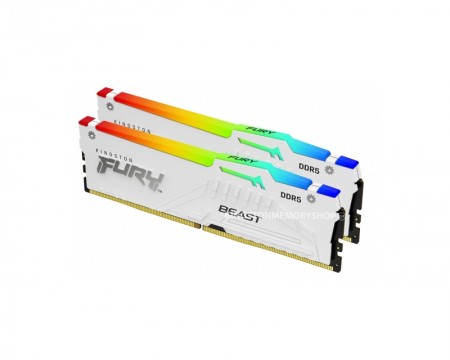 KINGSTON DIMM DDR5 64GB 2x32GB 6400MTs KF564C32BWEAK2-64 FURY Beast White RGB EXPO