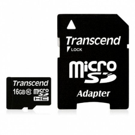 TRANSCEND 16GB + SD adapter TS16GUSDHC10