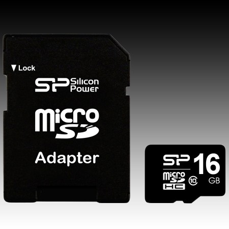 SILICON POWER Micro SDHC Card 16GB Class 10+ad SP016GBSTH010V10-SP