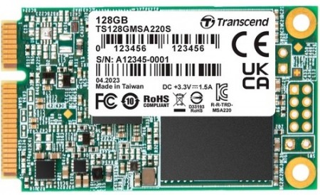 TRANSCEND mSATA 128GB SSD SATA III 3D NAND 220S Series TS128GMSA220S