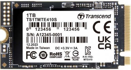 TRANSCEND 1TB M.2 2242 PCIe Gen4x4 NVMe 3D TLC TS1TMTE410S 