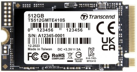 TRANSCEND 512GB M.2 2242 PCIe Gen4x4 NVMe 3D TLC TS512GMTE410S