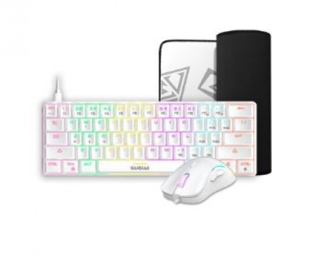 GAMDIAS tastatura + miš + podloga Hermes E4 bela