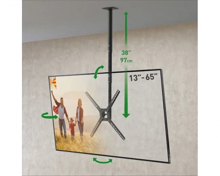 BARKAN 3500B.B LCD TV plafonski nosač do 65'' za ravne i zakrivljene televizore crni